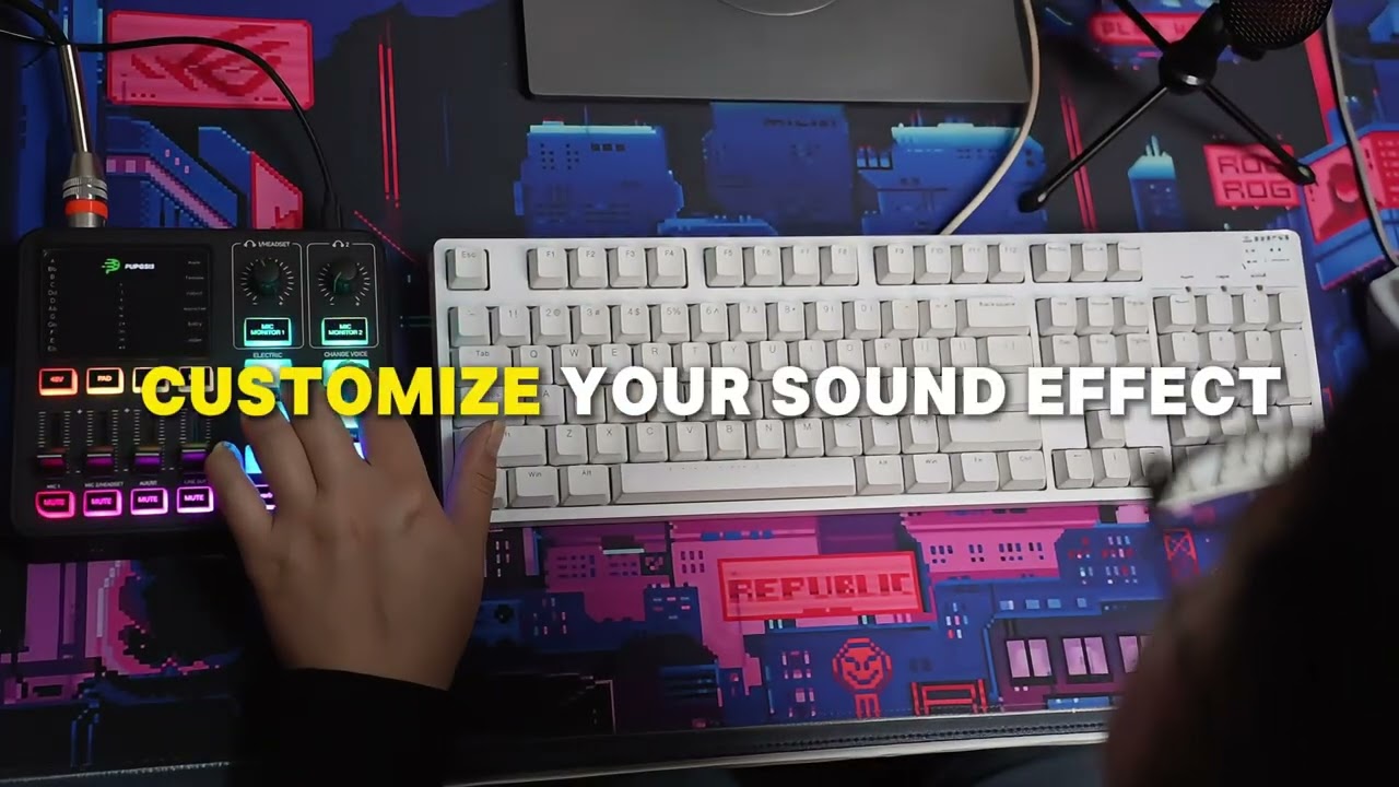 PUPGSIS T12 audio mixer for gaming, streaming and podcasting.