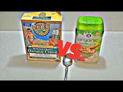 Gerber Baby Cereal Organic Oatmeal Vs. Earth's Best Certified Organic Whole Grain Oatmeal Cereal