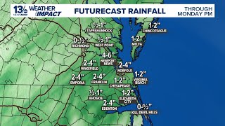Rain chances Memorial Day weekend for Hampton Roads, northeast North Carolina