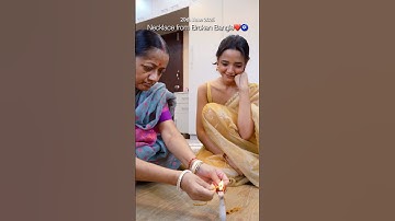 Necklace from Broken Bangle🤯🤯She is Genius 😍🧿❤️ #creative #creativity #motherdaughter #maabeti