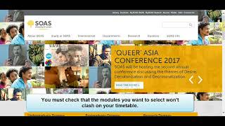 How to use module signup | SOAS University of London