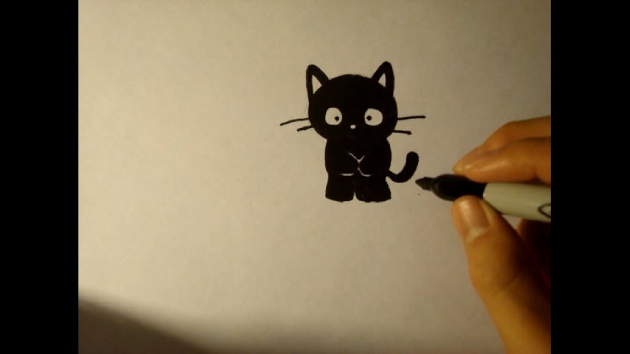 How to Draw a Black Cat (Cartoon)