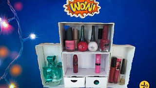 من علبة الجوال اصنعي منظم للمكياج بسهولة From the mobile Box, make a makeup organizer easily