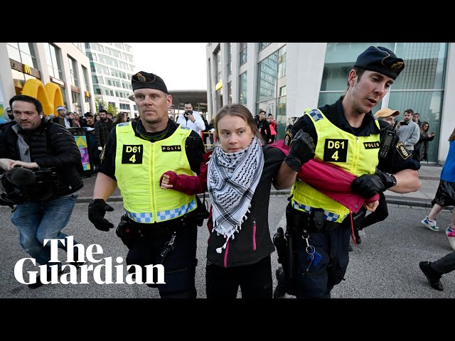 Eurovision: Greta Thunberg joins thousands in pro-Palestine protest before final class=