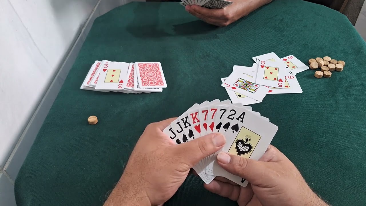 Jogando um baralho, cacheta