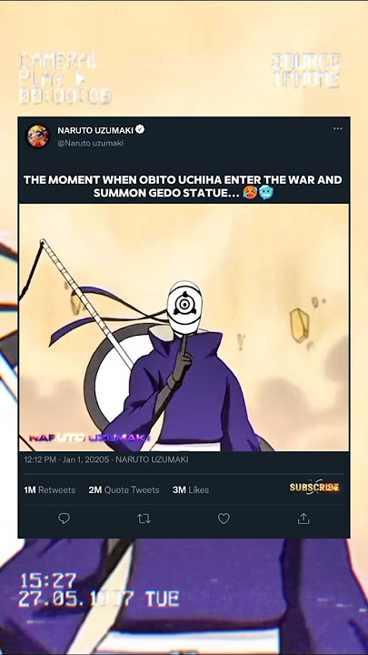 THE MOMENT WHEN OBITO UCHIHA ENTER THE WAR AND SUMMON GEDO STATUE... 🥵🥶#naruto #hashirama #sasuke