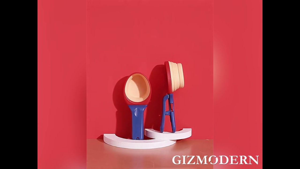 Collapsible Pet Food Scoop Measuring Cup with Built-in Bag Clip, for Dog or Cat Food