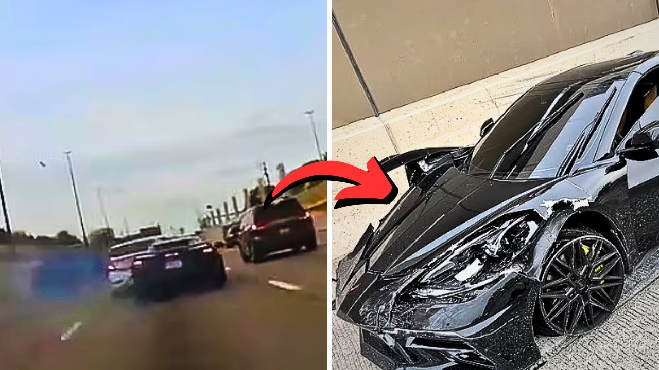Dashcam footage of crash between Rashee Rice's Corvette and