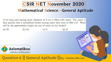 Question 6 | CSIR NET Nov 2020 | General Aptitude | Mathematical Science | By Vanita Ma