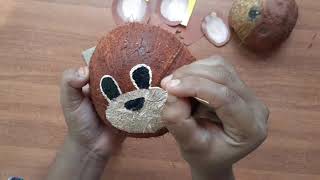 coconut shell craft ideas/coconut shell wall hanging/diy homedecor/toy  craft within 10 minutes