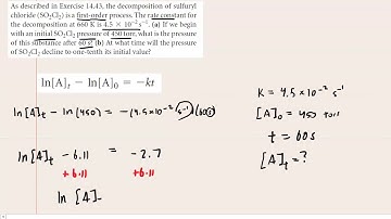 The decomposition of sulfuryl chloride (so2cl2) is a first-order process