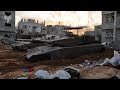 טנקי מרכבה פועלים ויורים פגזים בעזה Merkava tanks operate and fire shells in Gaza