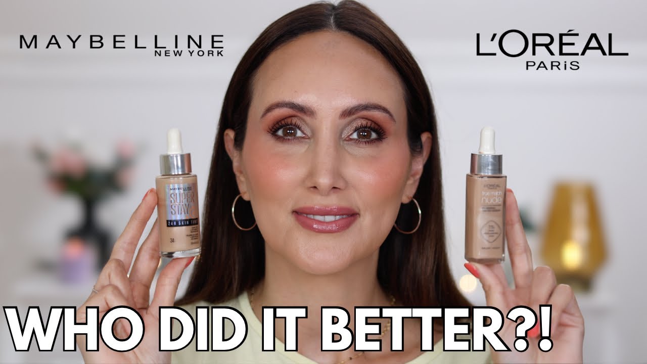 MAYBELLINE Superstay Skin Tint Vs. L'OREAL Tinted Plumping Serum! In Depth Comparison & Wear Tests!