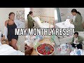 MAY MONTHLY RESET! CLEANING&amp; ORGANIZING, HUGE COSTCO HAUL, FRIDGE RESTOCK, INTENTIONS &amp; NEW CHAPTER