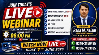Join Live Webinar for the Preparation of Deputy Accountant & Child Protection Officer 0336-7483185