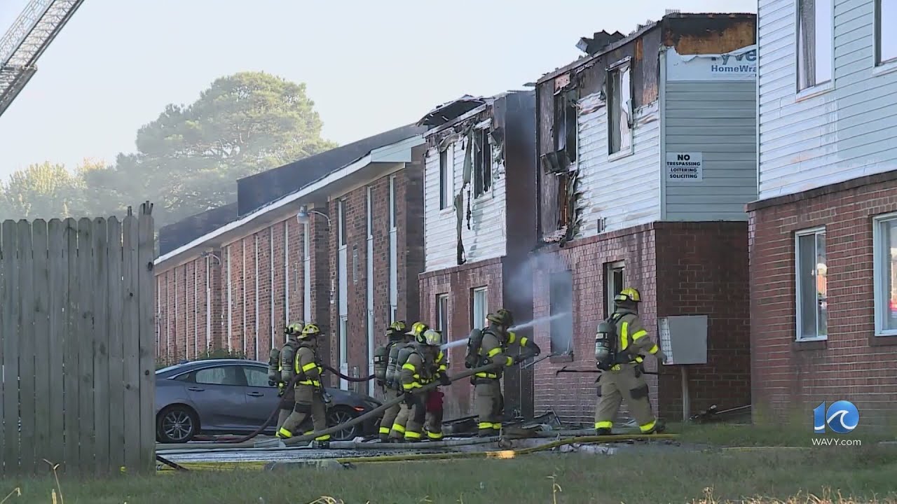 2 injured, 32 displaced in Norfolk apartment fire - YouTube