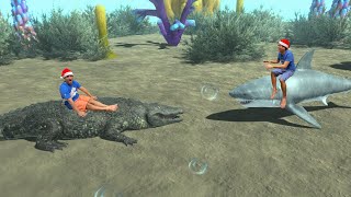 FIZEMOS UMA MEGA BATALHA ENTRE CROCODILO E TUBARÃO!! - Animal Revolt Battle Simulator screenshot 5