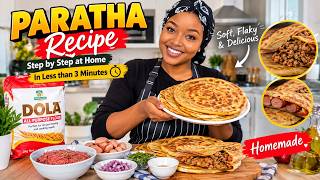 HOW TO MAKE SOFT & FLAKY PARATHA AT HOME! 🤤🔥 Easy Step-by-Step Recipe in Under 3 Minutes