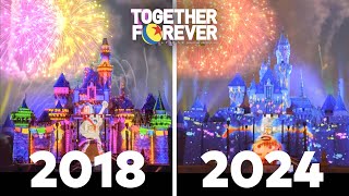 Together Forever Fireworks 2018 vs 2024 Side-by-Side Comparison!