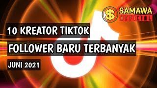 Top 10 Kreator TIKTOK dengan Follower Baru terbanyak Bulan Juni 2021