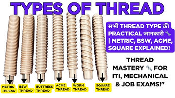 Types of Threads | Thread Forms, Applications & Specifications Explained in Hindi-English