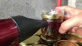 How to Seal Glass Jars using Hair Blower #food #chiligarlic #seal