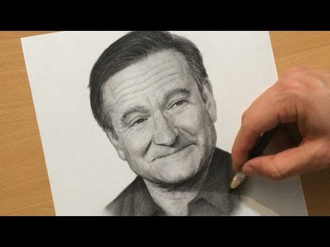 robin williams pencil drawing by warren  Image