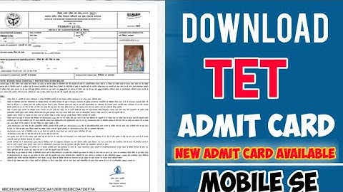 UP TET admit card kaise download kare - up tet admit card 2021 | how to download uptet admit card