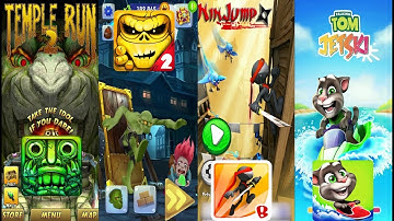 Temple Run 2 Lost Jungle Vs Zombie Run 2 Monster Runner Game Vs NinJump Vs Talking Tom Jetski