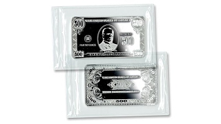 ProofLike Quarter Pound Silver Bar with $500 Bill Design