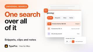 One Search Over Snippets, Clipboard and Notes on Mac