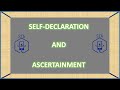 SELF-DECLARATION CUM ASCERTAINMENT OF STA