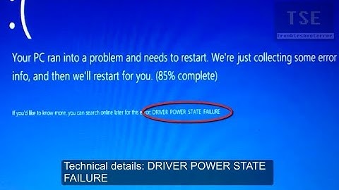 DRIVER_POWER_STATE_FAILURE Causes Windows 8.1 help