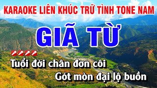 Karaoke Liên Khúc Trữ Tình Tone Nam Nhạc Sống Hay Nhất - Giã Từ | Nguyễn Linh