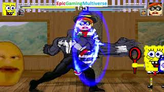 Venom And SpongeBob SquarePants VS Hamburglar And Annoying Orange In A MUGEN Match / Battle / Fight