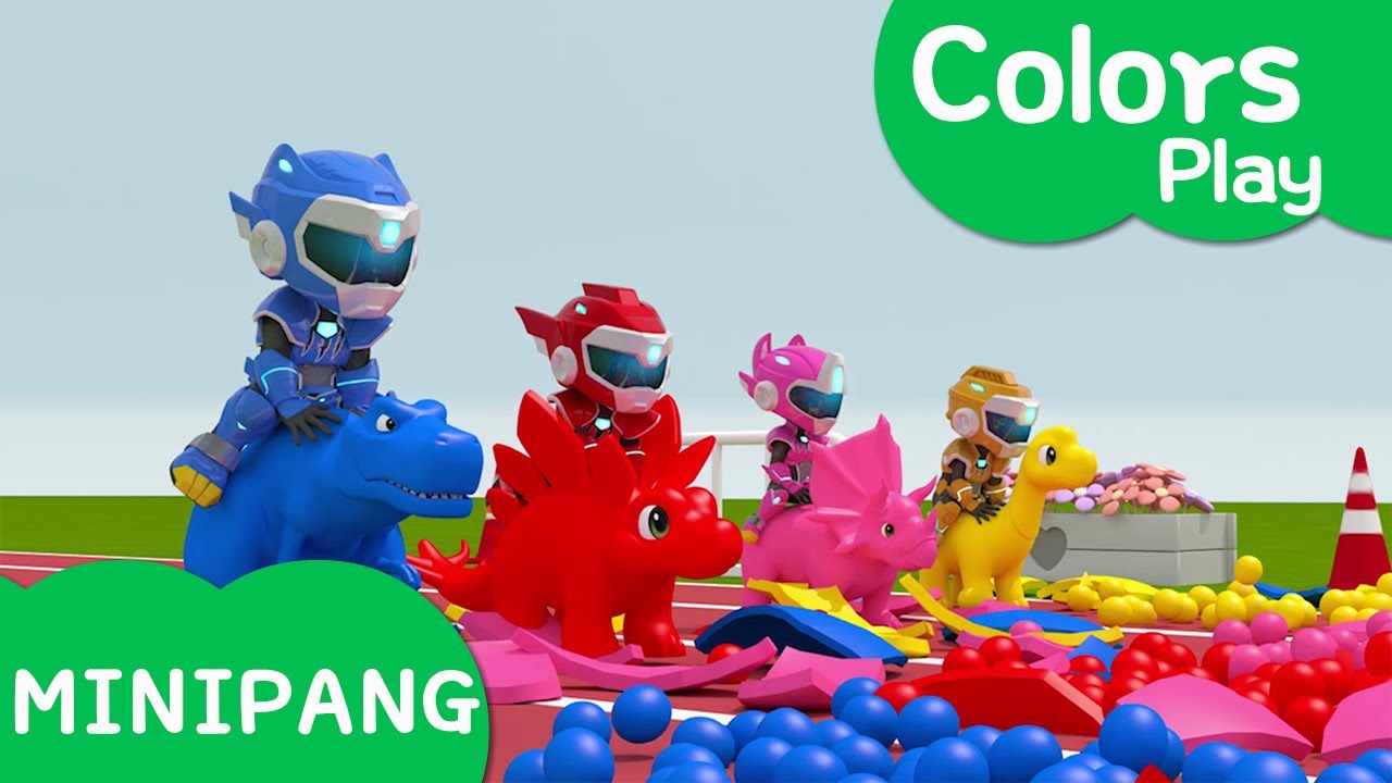 ⁣Learn colors with Miniforce | Dinosaur | running | Tyrannosaurus | Color play | Mini-Pang TV 3D Play