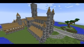 Minecraft Medieval Builds- Medieval Church/Cathedral Tutorial- Part 3 of 5- Top Roof