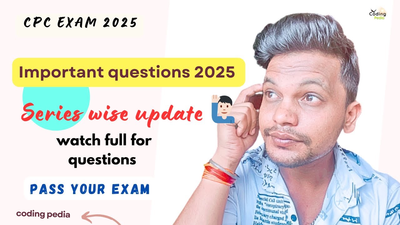 CPC exam 2025 ll Important questions for exam ll #cpc #cpt #cpcexam # ...