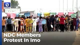 Aggrieved NDC Members Protest Alleged Imposition Of Excos In Imo