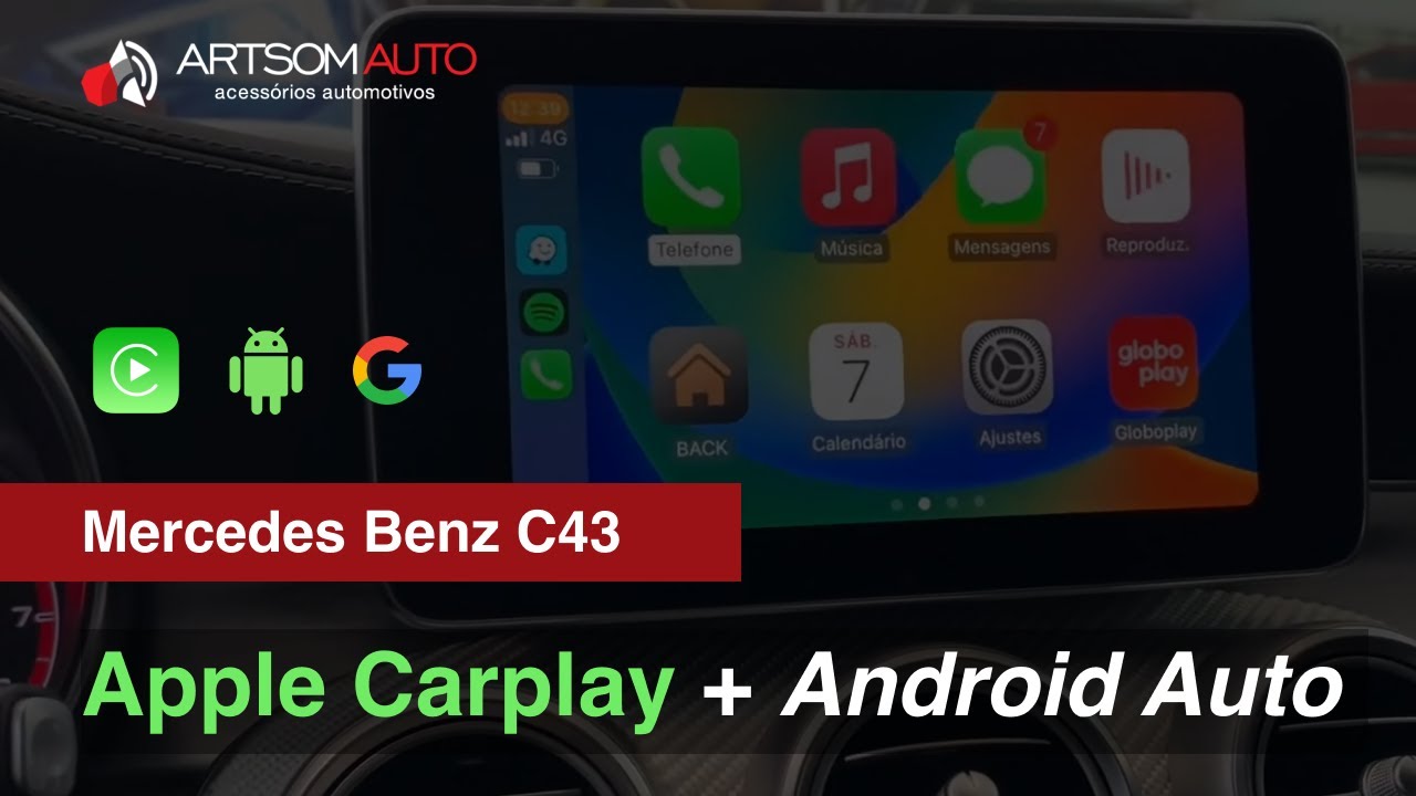Mercedes Benz C43 - instalação Apple CarPlay e Android Auto - ArtsomAuto