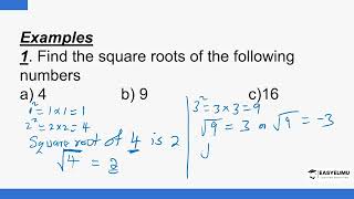 Introduction to Square Roots  (Mathematics Form 1 Topic 9 Lesson 8 of 16)