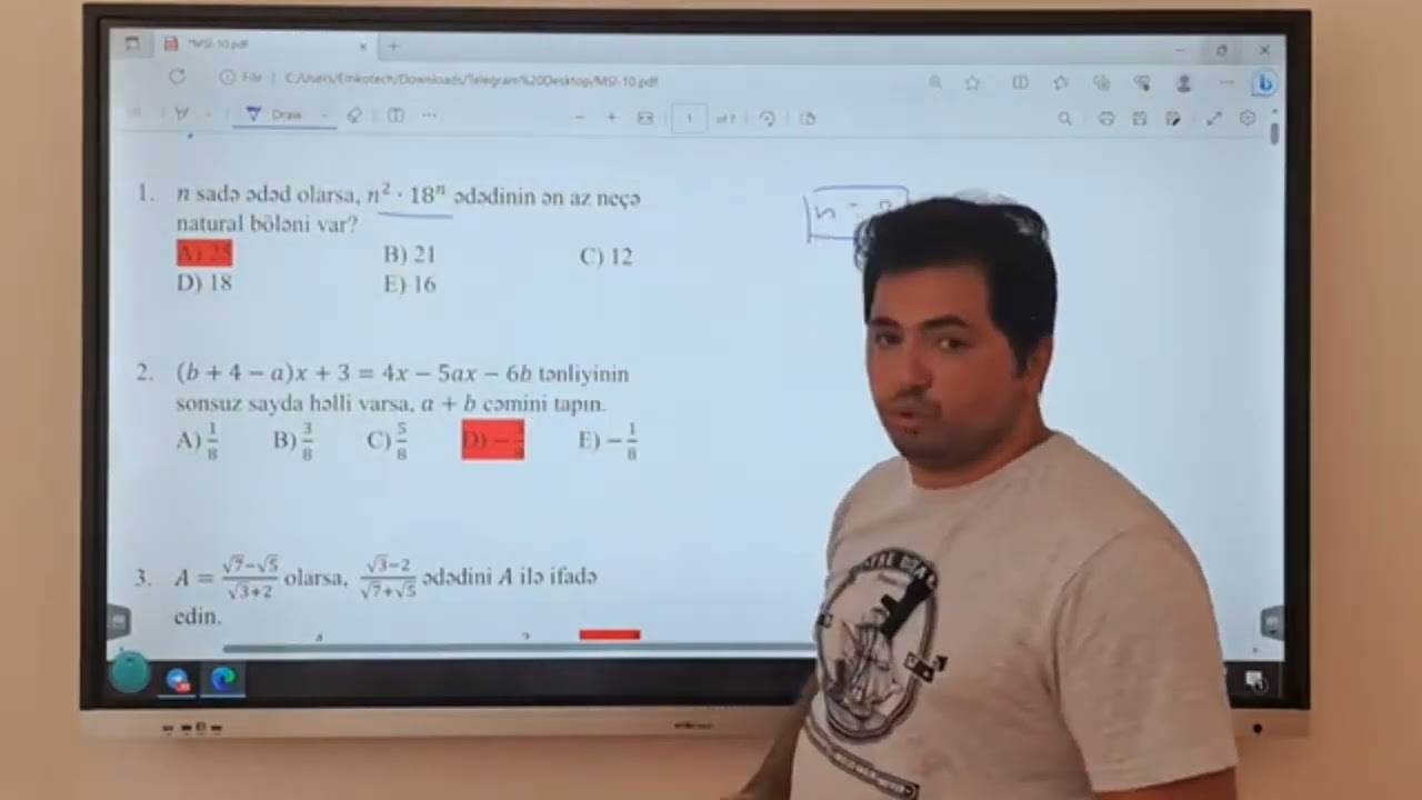 FİZLAN müəllim l Riyaziyyat sual izahı