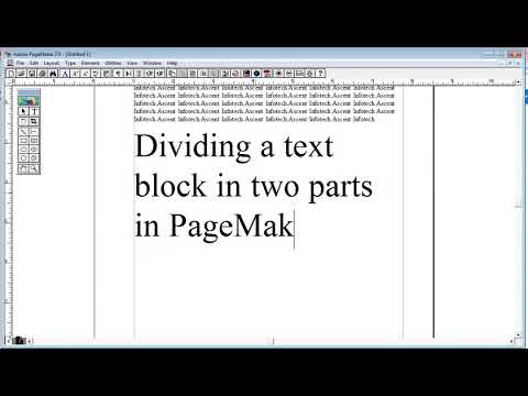 How to divide a text block Page maker