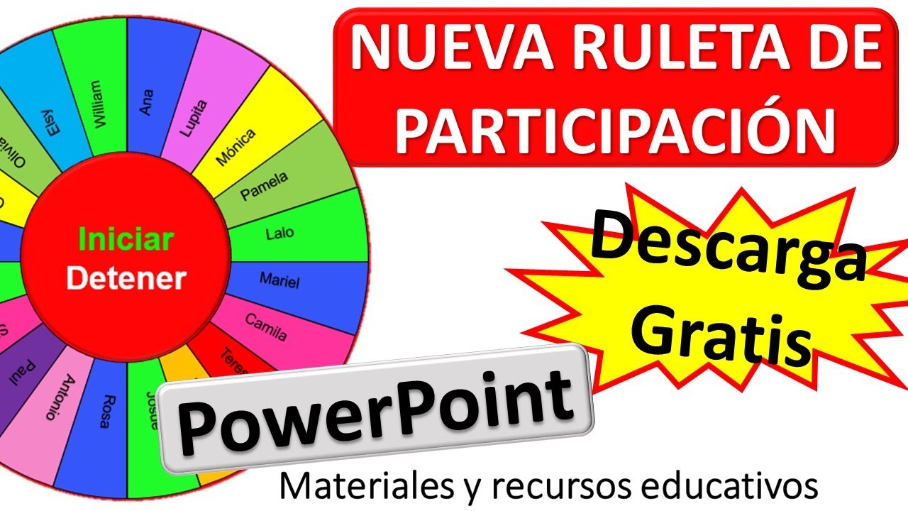 RULETA INTERACTIVA DE PARTICIPACIÓN en Power Point para DESCARGAR
