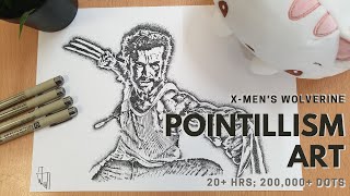 X-Men's Wolverine with Pointillism | Dot Rendering | Stippling Art screenshot 2