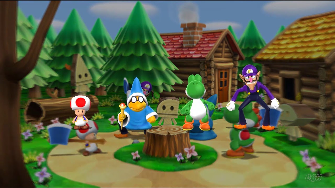 Mario Party 9 Garden Battle - Toad vs Waluigi vs Yoshi vs Kamek Gameplay | MARIOGAMINGHUB