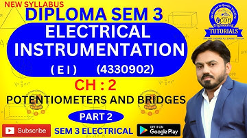 DIPLOMA SEM 3 ELECTRICAL INSTRUMENTATION (4330902) E I  || CH 2 | SEM 3 EI IMP FOR GTU EXAM | PART 2