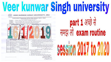 Veer kunwar Singh university part 1 exam routine  समझ लो