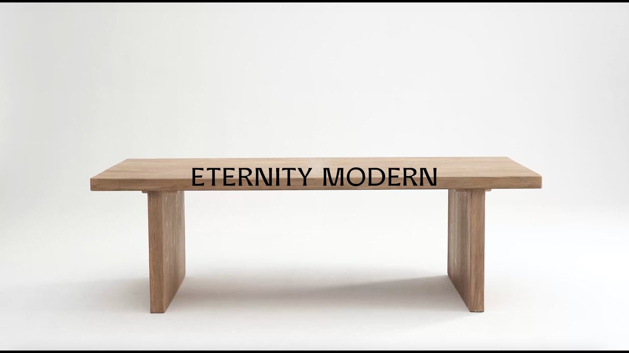 EM Wabisabi Rustic Rectangular Reclaimed Wood Dining Table with Block Legs | Modern Furniture