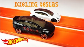 Hot Wheels Dueling Teslas Drag Race